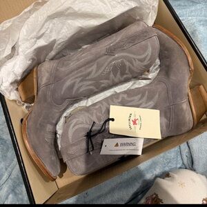 Tony Lama Gray Suede Western Boots